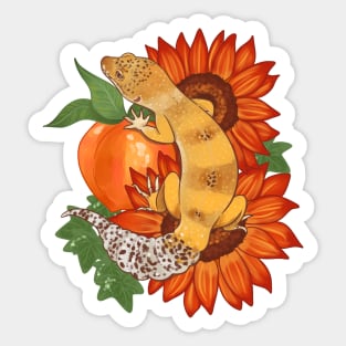 Leopard Gecko and Sunflowers Sticker